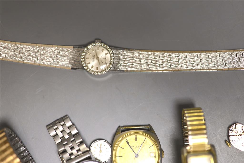 A collection of gentlemans and ladys assorted base metal wrist watches, including Roamer, Timex, Neson, etc.